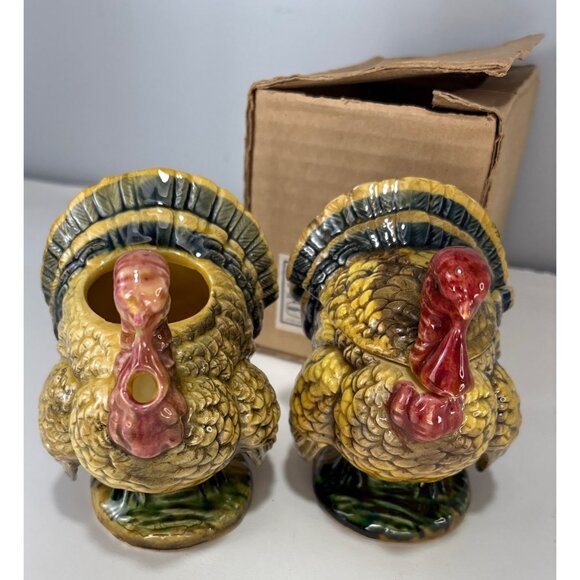 Napco Turkey Sugar & Creamer Set 1960s Vintage Japan w/Box - Picture 4 of 12